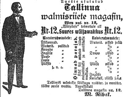 Rybak Movscha tailor shop advertisement
Päevaleht 10/12/1910
