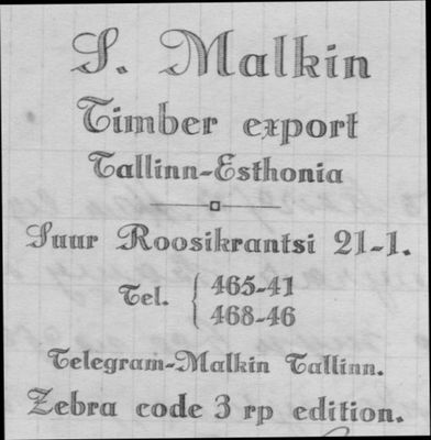 Malkin - timber export
