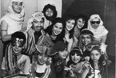 1990 - Purim
Left to right.
Bottom: ?, Anna Pozaisky, Irena Sigal, Anna Gramberg, ?
On top from left: ?, Boris Lapidus, ?, ?, ?, ?, Vitali Pischonok, ?
Keywords: [religion] [history]