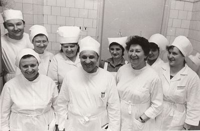 Burovaja Flora (1931-2010) - third from right - with colleages from the Central Hospital (Keskhaigla)
