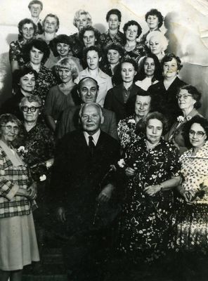 Rakvere medics - 1950
First row from right - Joelit Pajenson, Sofia Murschak, Dr Kaljuste.
2nd row  3d from right Fritsas Markusas
