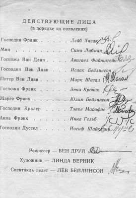 "Anna Frank" program - 1971 (2b)
The program
