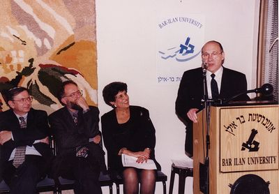 Tartu - 1997. Shimshon Baron 
Receiving "Professor emeritus" in Bar-Ilan university of Israel in 1997
