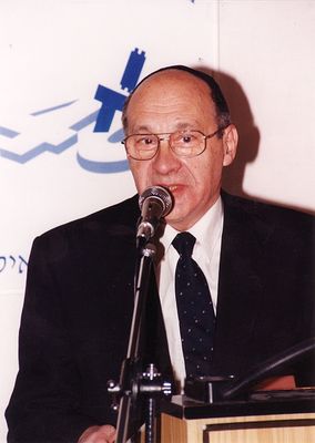 Shimshon Baron (1929-2013)
At the ceremony of receiving Professor emeritus in the Bar-Ilan university in Tel-Aviv,  1977
