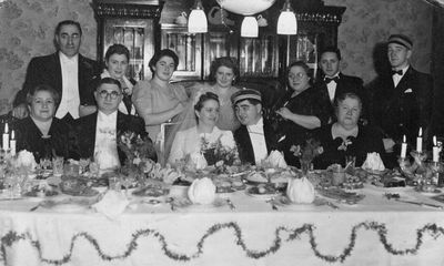 1939 - Samuel Berkovitsch and Salli Katsev marriage
Left to right.
Standing: Selik Karschenstein, Lina Karschenstein, Lia Berkovitsch, Vera Berkovitsch, Meri Lourie, Koka Lourie, Rudolf Berkovitsch
Sitting: Frida Berkovitsch, Isak Berkovitsch, Sara (Salli) Katsev, Samuel Berkovitsch, Scheina Katsev (Scher)
Keywords: [K] [L] [weddings]