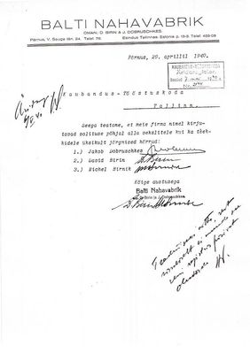 Birin, Dobruschkes and Birnik Leather factory in Pärnu
