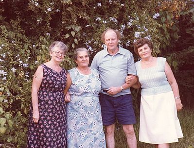 Friedman, Lerenmann, Gleser - 1984 Israel
Left to right: Nanni Friedman, Aviva Lerenmann, Zeev (Vulf) Lerenmann, Pessi Gleser (Permand)
