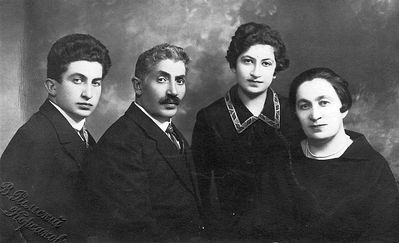 Korobov's
Left to right: Philip Korobov, Jossef Korobov, Marceille Mendelev (Korobov), Sara Korobov (Brauns)
