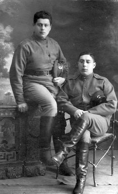 Rafail Jakobson with friend in the russian tsar army
Rafail Jakobson (sitting), standing - ?
