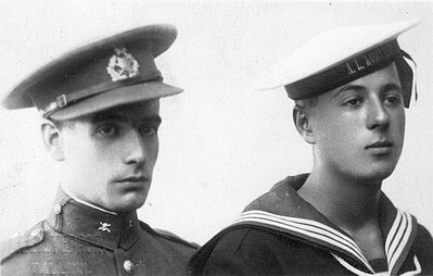 1933 - Itzoch cousins in Estonian army and fleet
Israel Ben-Jehuda (Itzoch) - left and  Asher (Osja) Ben-Shmuel (Itzoch).
Israel Ben-Jehuda (1910-1936)
Asher Ben-Shmuel (1913-1995)
