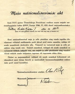 1940 - House nationalization order
