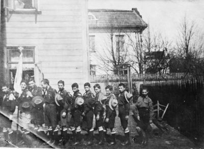 Zofim - Hashomer Hazair - Maccabi parad. 1924.
Keywords: [hashomer]