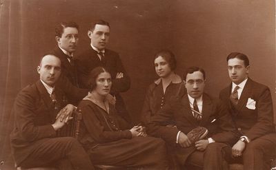 Tartu medical students - 1925 II semester
Left to right. Order needs to be checked !!!
Back: E. Judeikin, M. Zimbler
In front: M. Brik, Sara Teischev, T. Chaet, M. Kirsner, Judeikin?, Rafail Rubanovitsch (!) 

