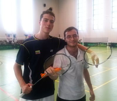 Alan Plavin (Lithuania) left and Semjon Brenner - gold medal in badminton (doubles). Semjen also got a bronze medal in singles.
Семен Бренер и Алан Плавин (Литва) выиграли золото в парных соревнованиях бадминтонистов (в одиночных соревнованиях Семен получил бронзу)
