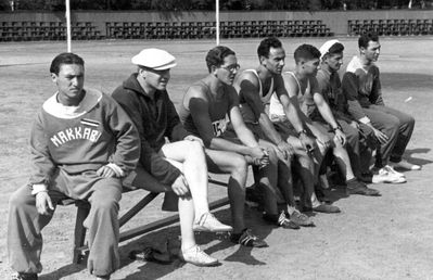 Isi Goldmann with Maccabi team (?) in 1939
