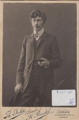 Jakob Berkovitsch (1884-1923). Tartu, 29.11.1905
Co-worker  of Jakob Epstein in 1905.
