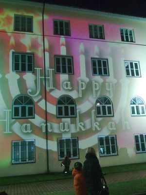 Chanukah celebration - 2011
On the wall of the Jewish school
