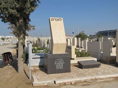 To the memory of Latvian and Estonian Jews who perished in Holocaust 1941-1945 - Holon, Israel
