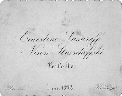 1892 -  Lasarev - Straschevski 
