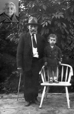 Aron Zivan with grandson Foyu. In the corner - Nehe Zivan 
