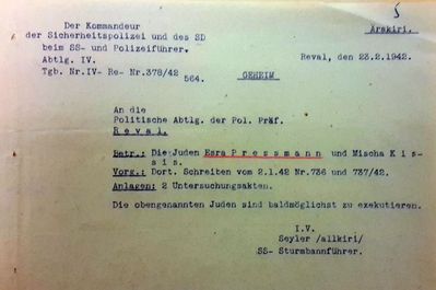 The Jewish prisoners of war - execute immediately
Esra Pressman and Mischa Kissis
