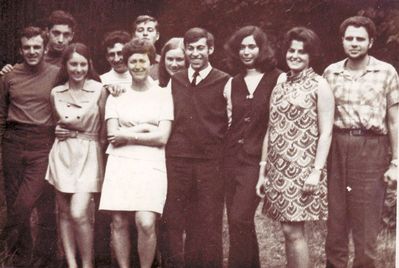 Võsu, ~1970
Left to right: Alik Ring, Mosche Saltsman, Inna Saltsman (Gelb), Ruven Murschak, Lena Elkond (Kon), Leo Kitt, Itta ? (Scherman), Ruben Katsev, Ester Levin, Rina Trapido, Grigori Trapido
