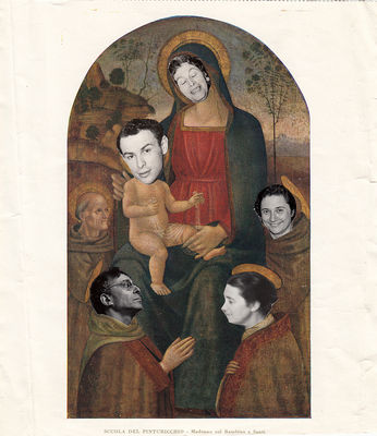 From pre-Photoshop era
Madonna - Anna Klas, child - Eri Klas, The Saints - Renata Goznaja, Frieda Bernstein and Boris Bernstein.
