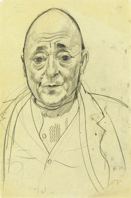 Gordon (Schapse-Michel? 1870-?), Tartu Jewish bank messenger. The portrait by Eduard Wiiralt. 
