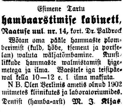 Kljas Movscha Itzik
From 1907 newspaper
