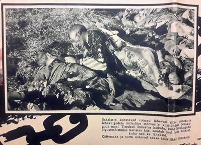 "Klooga calls for revenge!" - Photo poster - #1, December 1944. Detail.
