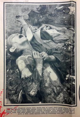 "Klooga calls for revenge!" - Photo poster - #1, December 1944. Detail.
