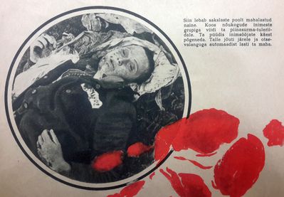 "Klooga calls for revenge!" - Photo poster - #1, December 1944. Detail.
