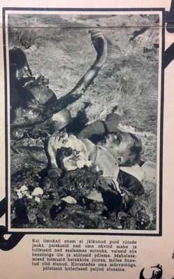 "Klooga calls for revenge!" - Photo poster - #1, December 1944. Detail.
