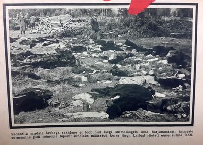 "Klooga calls for revenge!" - Photo poster - #1, December 1944. Detail.
