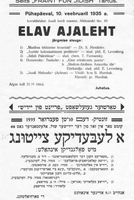 Life newspaper program  - Tartu - 10.2.1935
