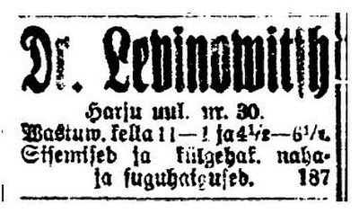 Levinovitsch Leo. 1918.
