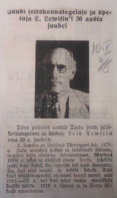 Levitin Leib.
Postimees 10.5.1938
