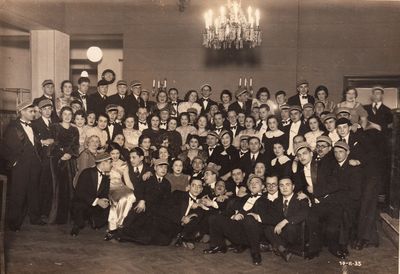 1935-2-10. XII year celebrations. Ball in Cafe "Central".
Standing left - Albin
