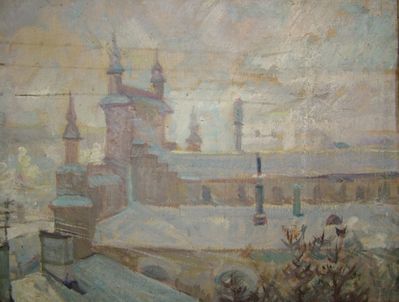 Viktor Leshkin (1914-1998). The Synagogue.
Leškin, Viktor
Sünagoog.
MTÜ Vene Muuseum VeM K:330 
