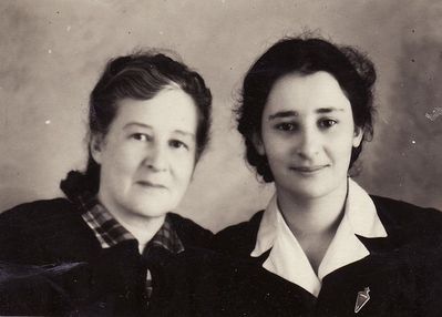 Rosa Schein (Kaplan) left and Roni Kuznetsova (Schein)
