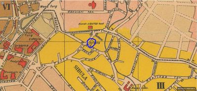 Area of the Great synagogue on the 1922 plan.
