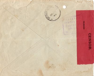 From Tallinn to Kibuz Afikim - 1940 (back side)
